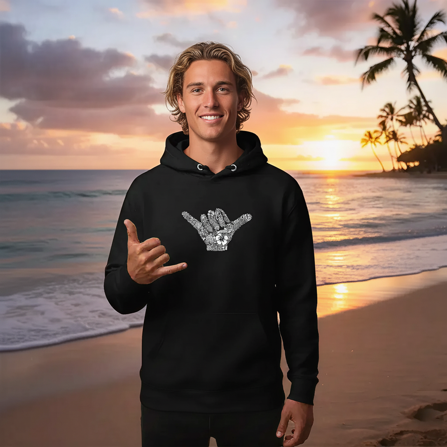 Pacific Shaka Hoodie - Rooted in Aloha
