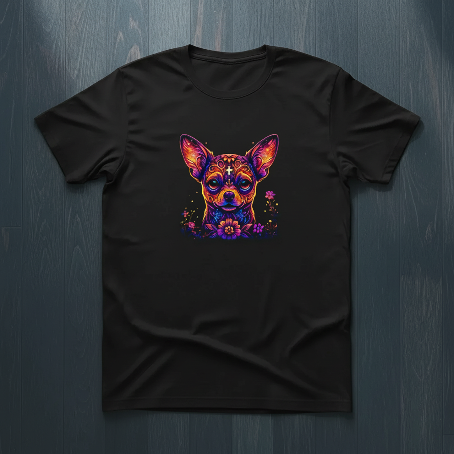 Sugar Skull Psychedelic Chihuahua Tee