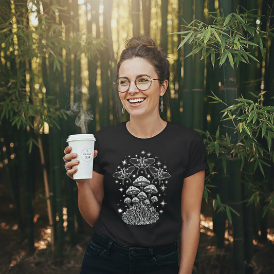 Luna Moths & Moonlit Mushroom Magic Tee