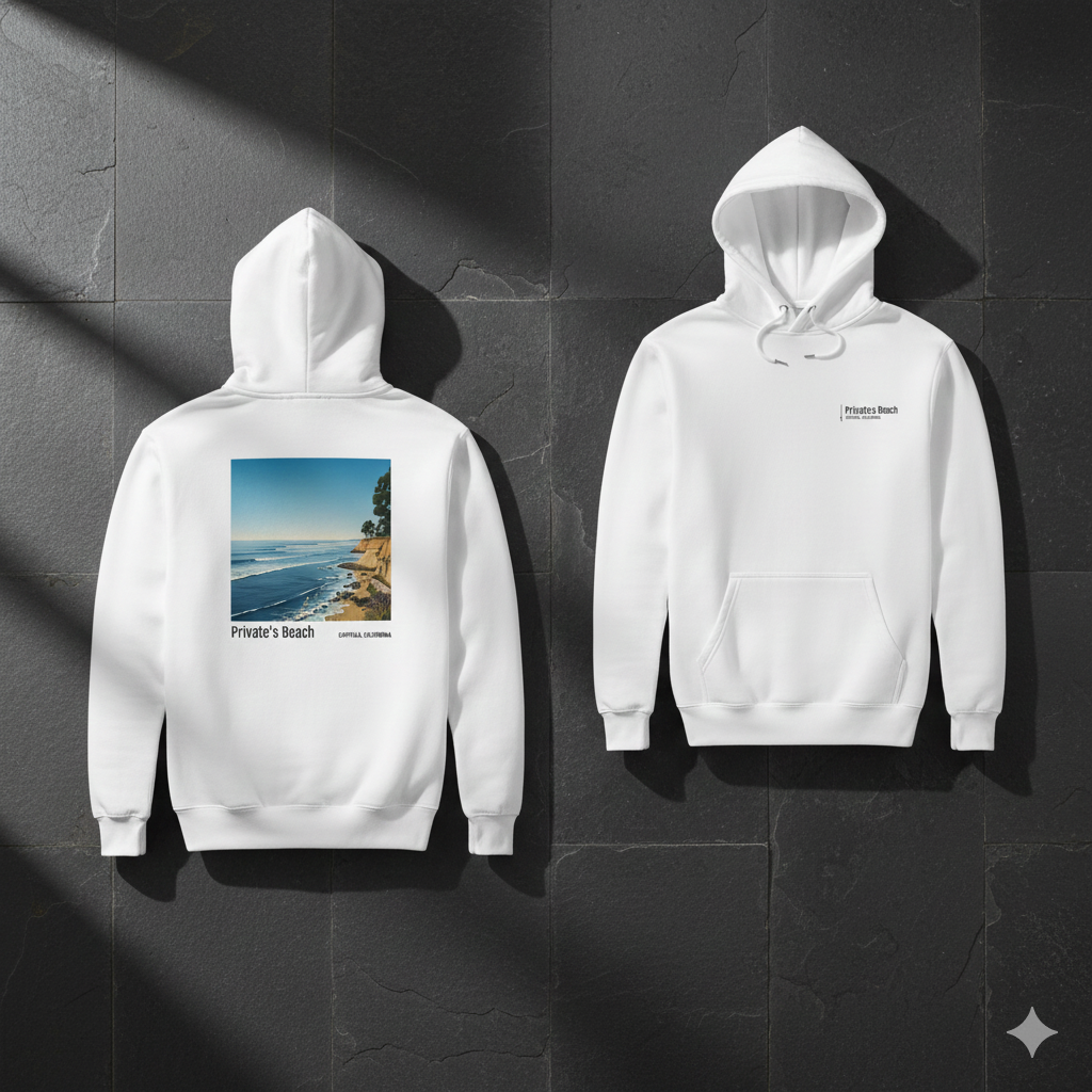 Private's Beach, Pleasure Point Surf Spot Hoodie